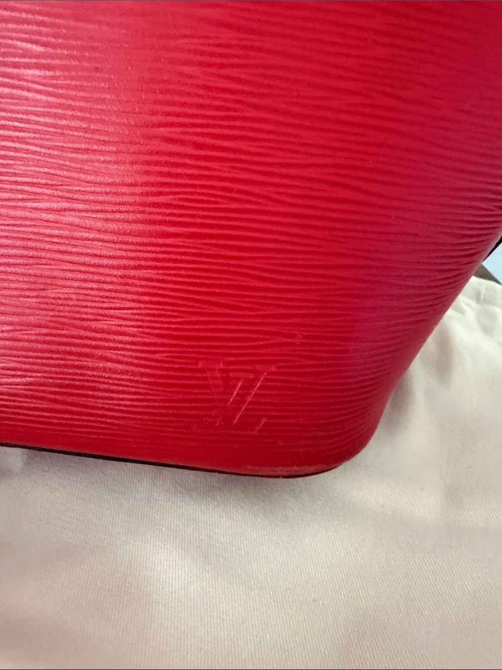 Louis Vuitton Red Epi Leather Hobo Tote
